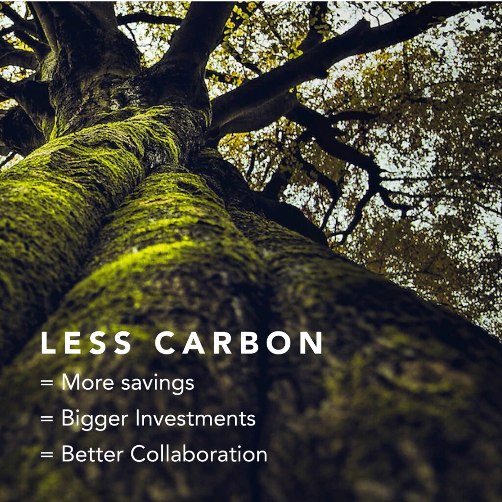 Less Carbon= More savings= Bigger Investments= Better Collaboration