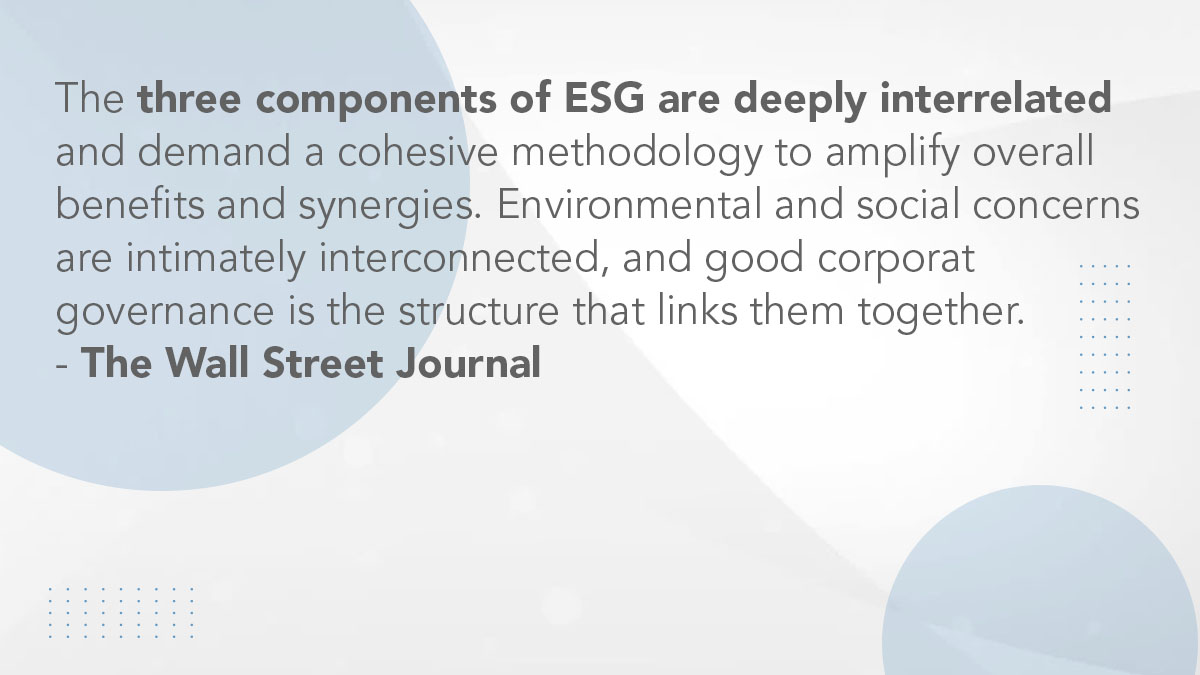 Three Components of ESG are Deeply Interrelated