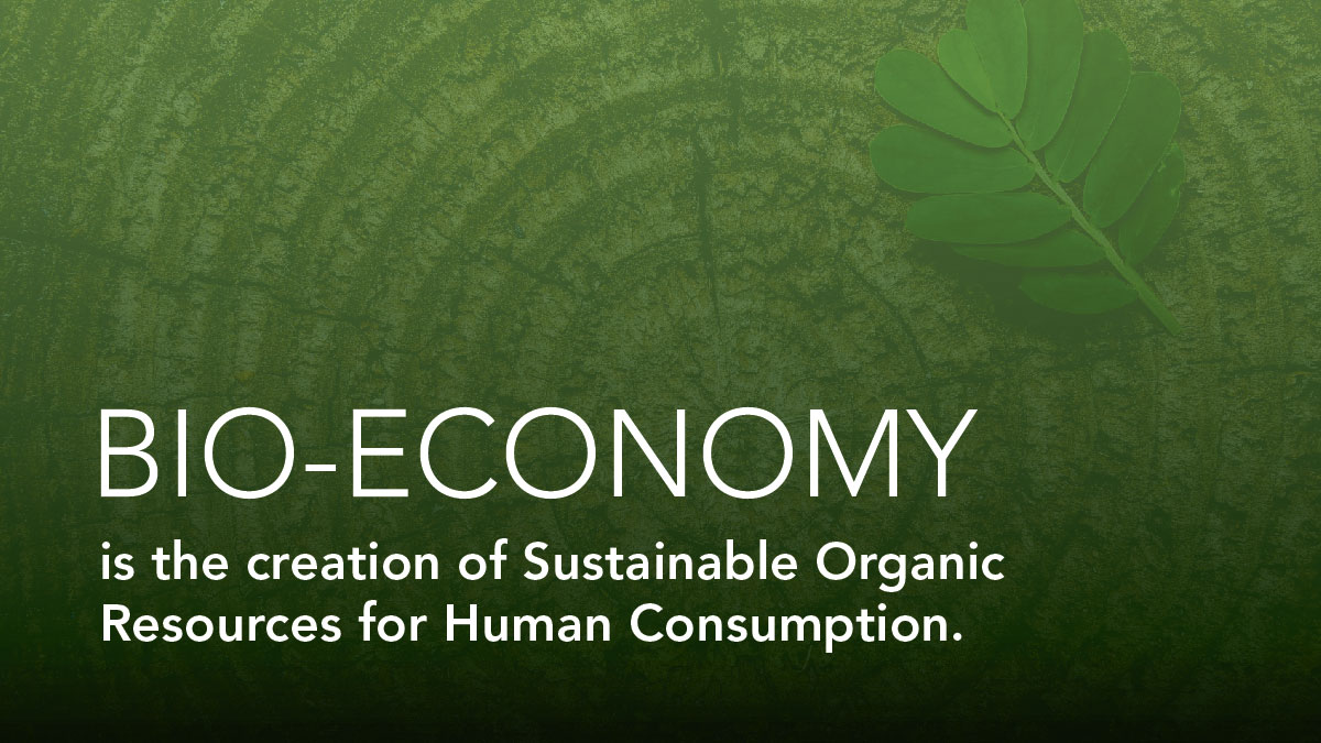 Bio Economy is the creation of sustainable organic resources