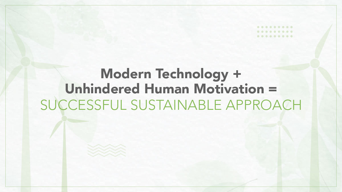 Modern Technology + Unhindered Human Motivation = Successful Sustainable Approach